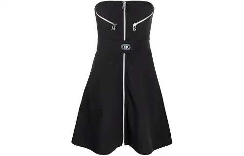 Bottega Veneta Zip Detail Strapless Dress