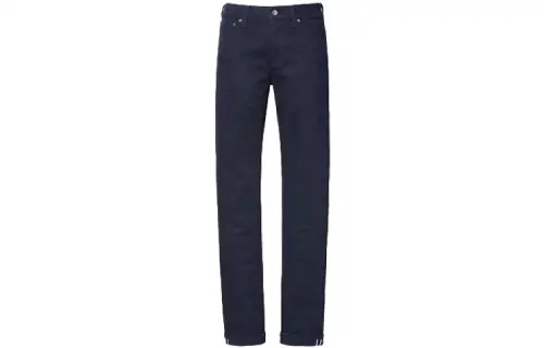UNIQLO x JIL SANDER Solid Color Straight Fit Pants Non Stretch Moderate Jeans Women's Blue