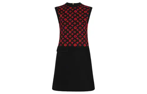 LOUIS VUITTON Pre Owned 2010s Monogram pattern Wool cotton Dress