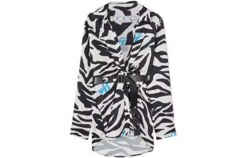 OFF WHITE SS22 Long Sleeved Dresses Women's Black/White Lapel