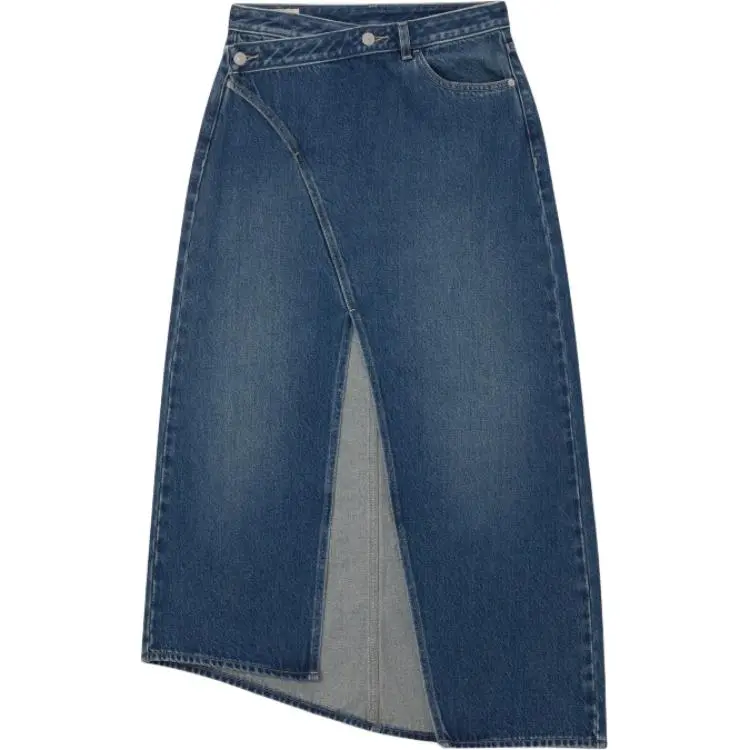 Levi's Denim Long Skirt Women's Dark Blue