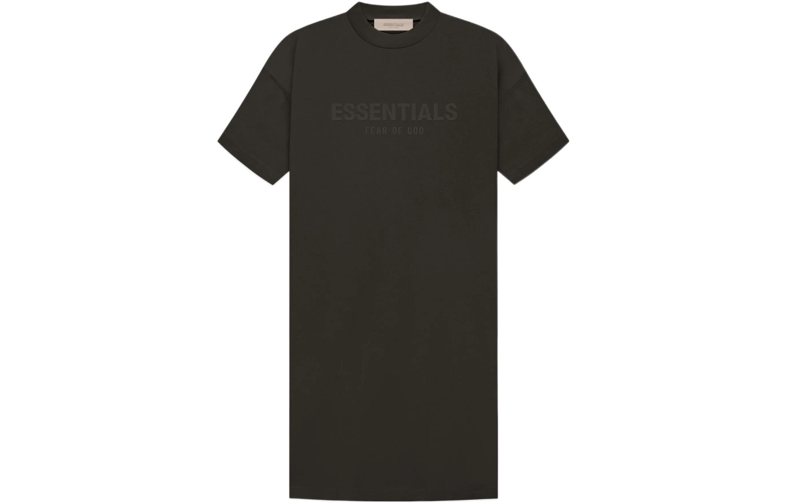 Женская футболка Fear Fear of God Essentials FW22 Womens Tee Dress (серо-черная)