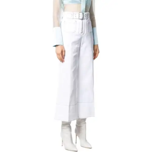 MIU MIU Jeans Women's White Moderate Flared Pants