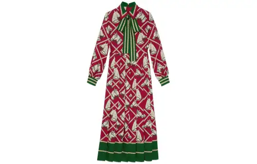 GUCCI Check Equestrian Printed Dress