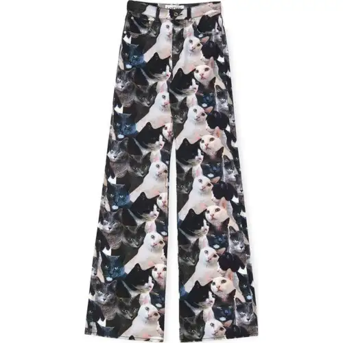 LOEWE Jeans Women's Black Moderate Wide Leg Pants