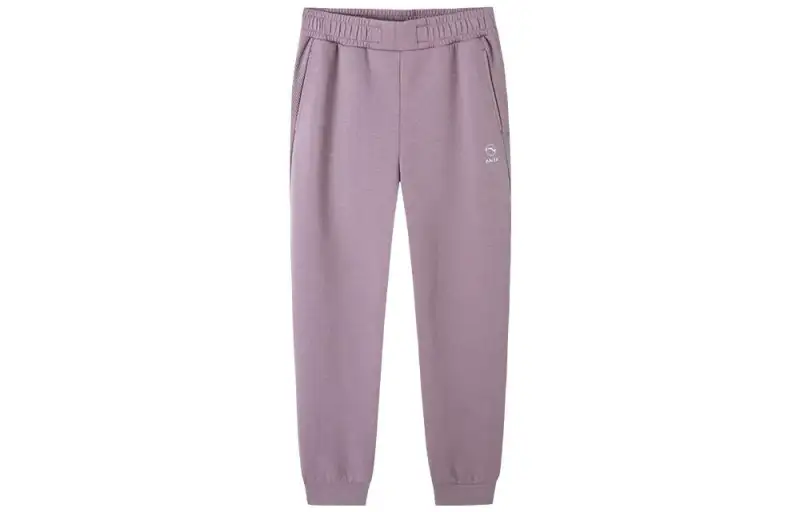 ANTA Variety Training Collection Knitted Sweatpants Women's Purple Moderate Cuffed Pants