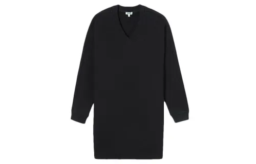 KENZO Long Sleeved Dresses Women's Black V Neck Moderate