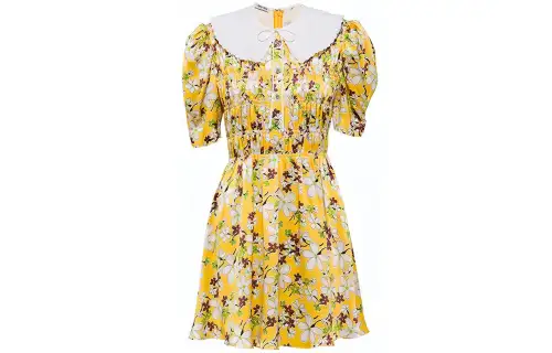 MIU MIU Short Sleeved Dress Women's Yellow