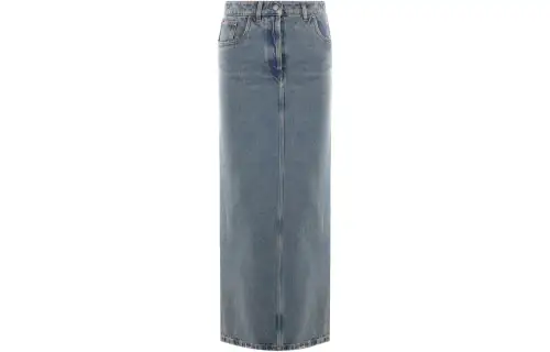 PRADA Denim Long Skirt Women's Blue