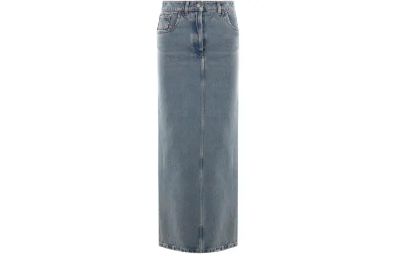 PRADA Denim Long Skirt Women's Blue