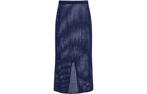 PRADA Knit Long Skirts Women's Blue Mid Length A Line Skirt