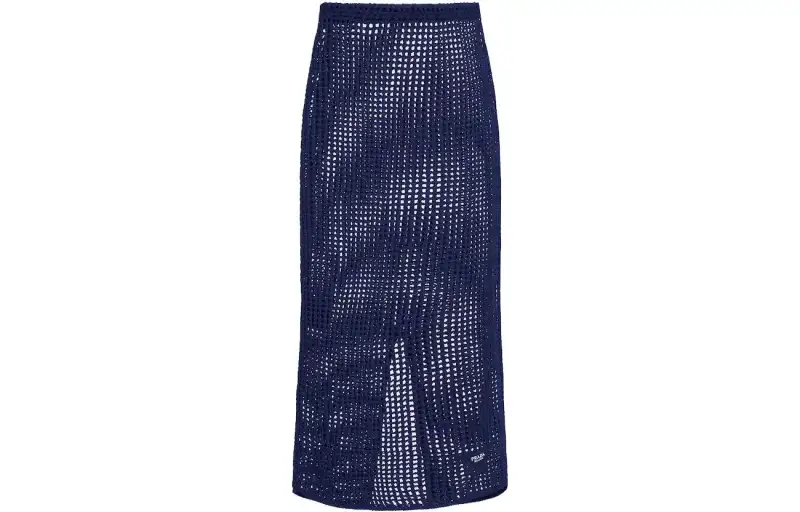 PRADA Knit Long Skirts Women's Blue Mid Length A Line Skirt