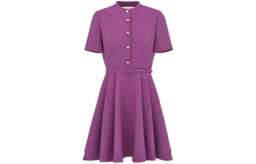 DIOR Short Sleeved Dress Women's Purple