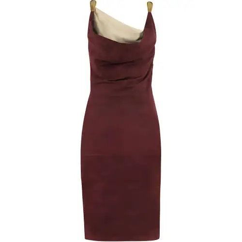 Bottega Veneta SS23 Sleeveless Dress Women's Red Brown