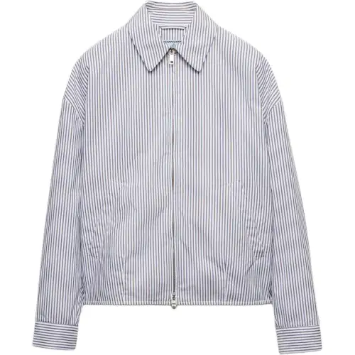 PRADA Striped Poplin Blouson Jacket