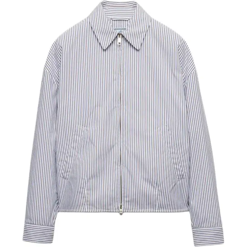 PRADA Striped Poplin Blouson Jacket