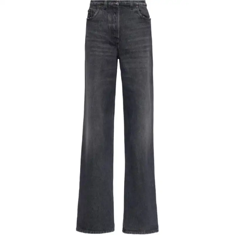 PRADA Jeans Women's Black Moderate Wide Leg Pants