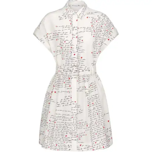 DIOR Short Sleeved Dress Women's White