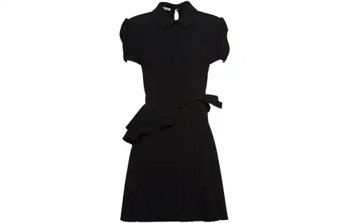 MIU MIU Short Sleeved Dresses Women's Black Moderate Mid Length