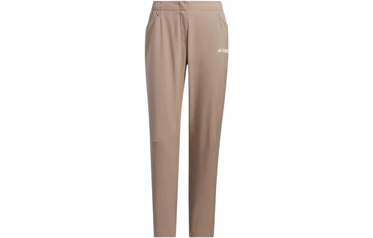 Adidas Knitted Sweatpants Women's Pink Brown Moderate Straight Fit Pants