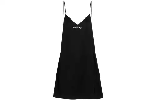 Vetements Sleeveless Dresses Women's Black V Neck