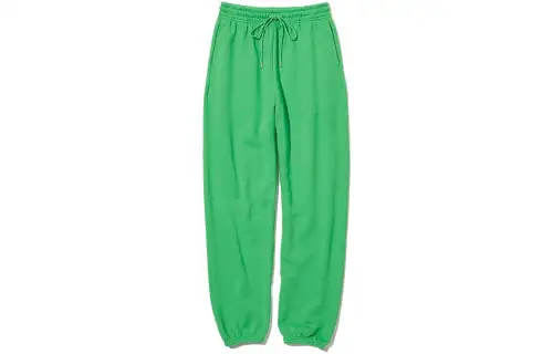 UNIQLO Knitted Sweatpants Women's Green Moderate Straight Fit Pants
