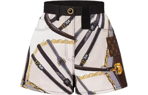 LOUIS VUITTON Scarf Print Mini Shorts