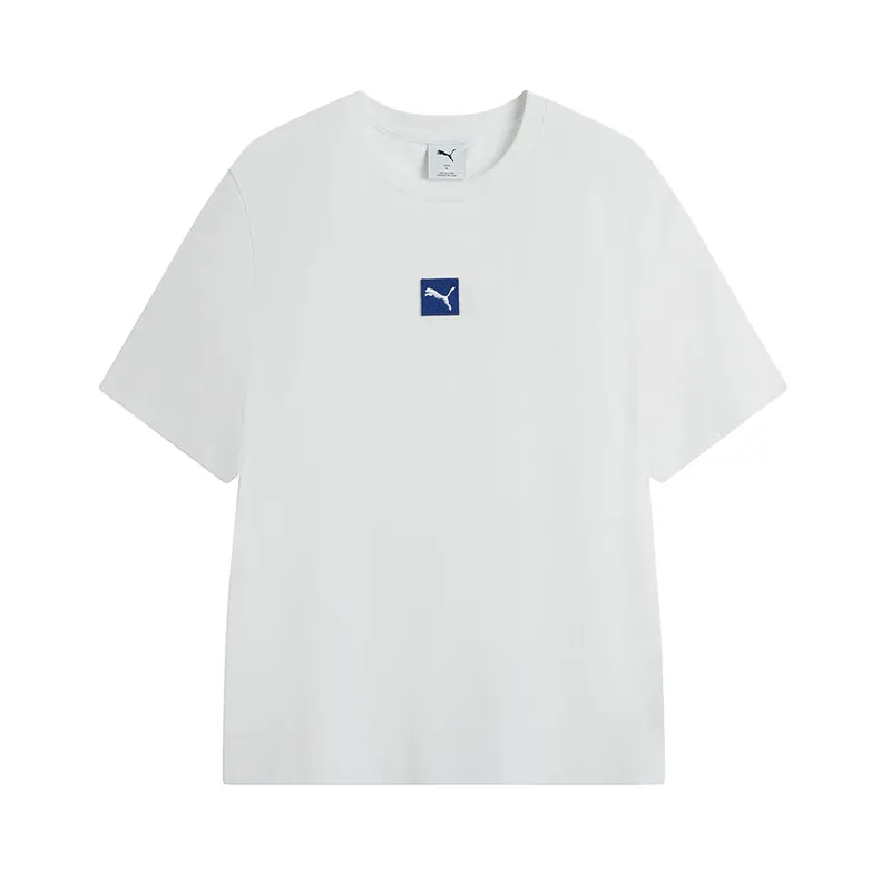 PUMA T Shirts Unisex White Crew Neck Moderate