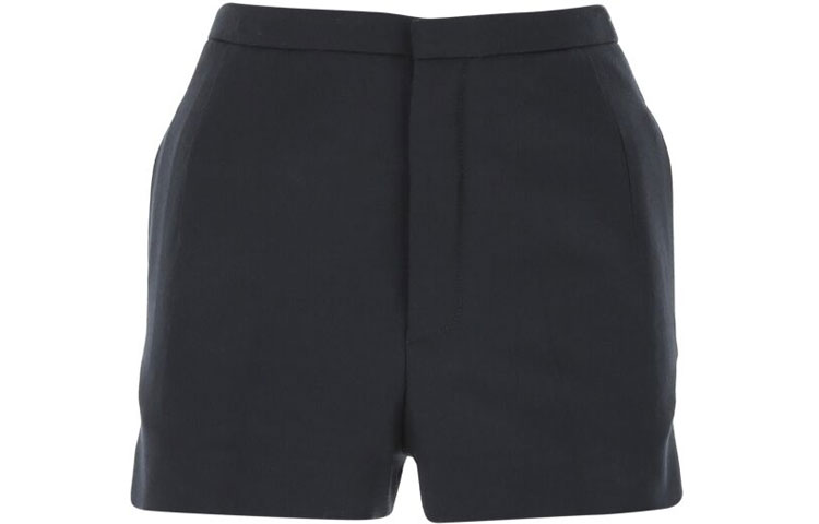 SAINT LAURENT Solid Color Casual Shorts Women's Midnight Blue