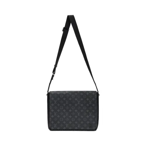 LOUIS VUITTON Canvas Shoulder Bag, Crossbody Bag Medium Men's Black