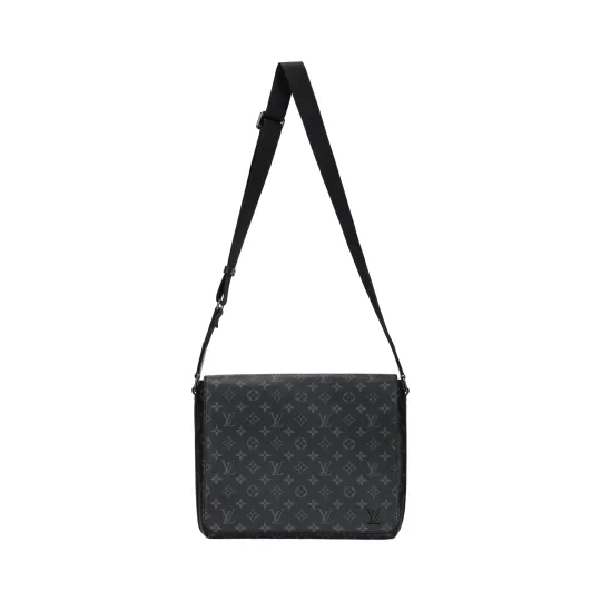 LOUIS VUITTON Canvas Shoulder Bag, Crossbody Bag Medium Men's Black
