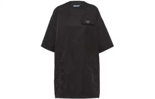 PRADA Short Sleeved Dress Women's Black