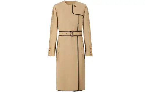 Burberry Long Sleeved Dresses Women's Honey Crew Neck Moderate Mid Length