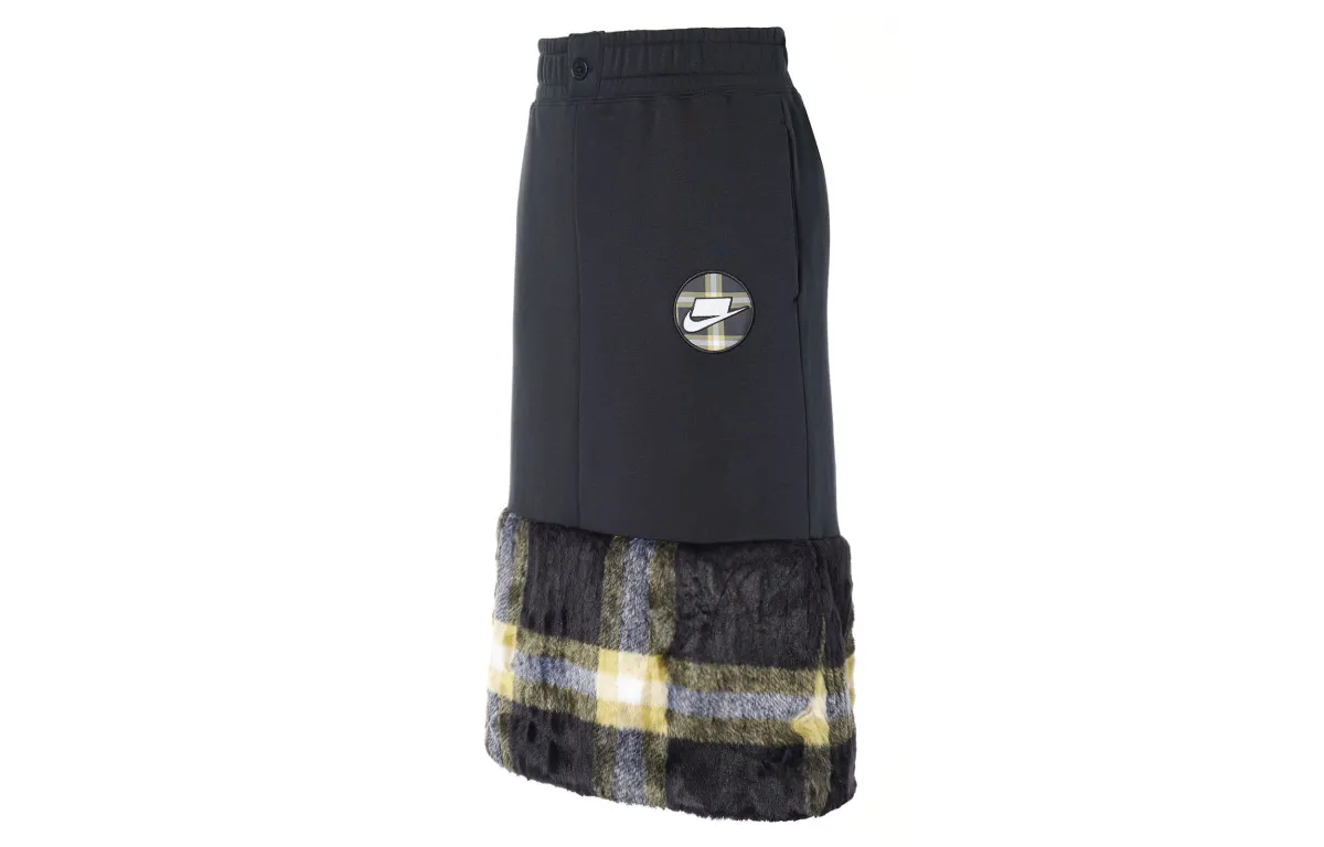 Nike Knit Long Skirts Women's Black Moderate Mid-Length A-line Skirt