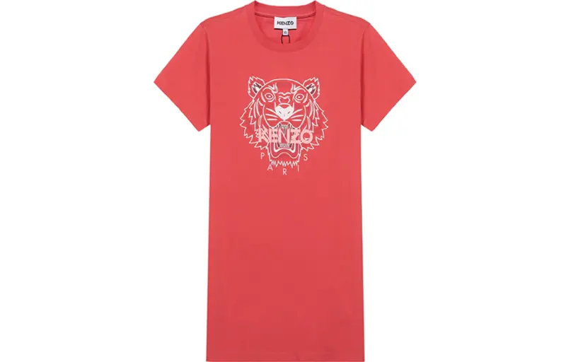 KENZO Short Sleeved Dress Women's Watermelon Red
