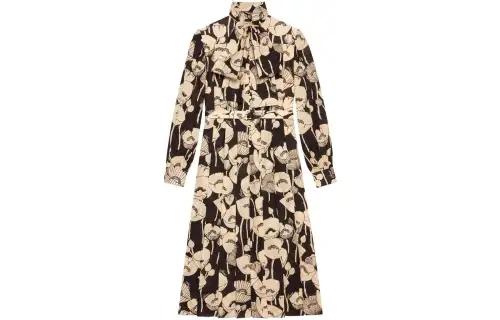 GUCCI SS22 Long Sleeved Dress Women's Multicolor