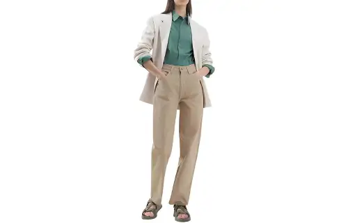 UNIQLO Jeans Women's Dark Beige Moderate Straight Fit Pants