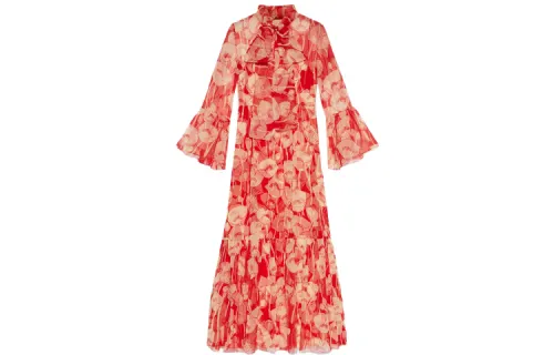 GUCCI SS21 Long Sleeved Dress Women's Red