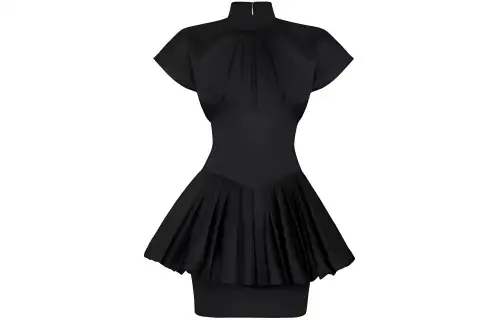 LOUIS VUITTON Short Sleeved Dress Women's Black