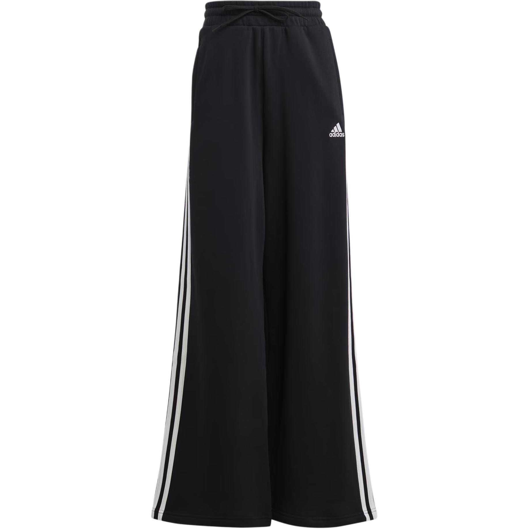 Женские штаны adidas adidas ESSENTIALS 3-Stripes French Terry Wide Pants (черные)