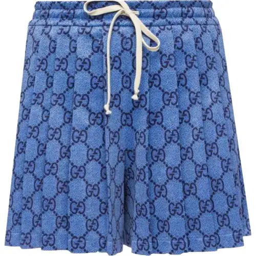 GUCCI Casual Shorts Women's Blue Thin