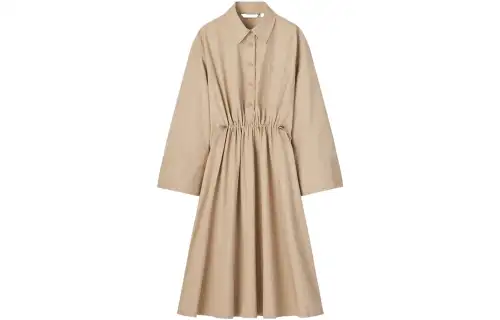 UNIQLO X MARNI Uniqlo Marni Co Branding Long Sleeved Dresses Women's Khaki Moderate Mid Length