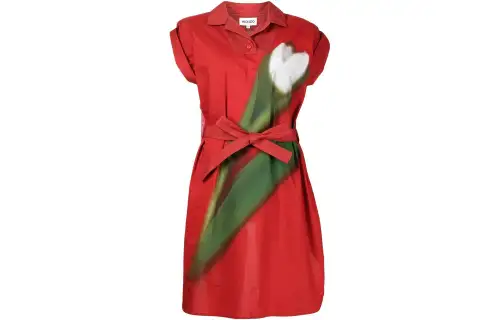 KENZO SS22 Short Sleeved Dress Women's Red