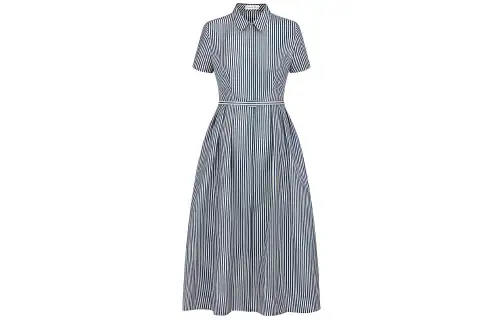 DIOR SS22 Short Sleeved Dress Women's Blue White