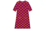 GUCCI SS23 Short Sleeved Dress Women's Purple