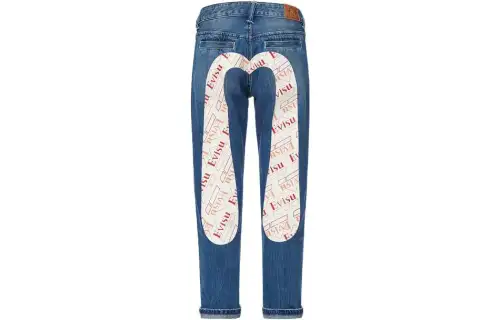 EVISU Jeans Women's Blue Moderate Straight Fit Pants