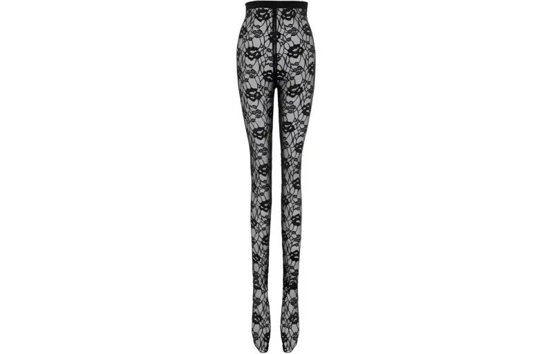 SAINT LAURENT Lace Stretch Legging Tights