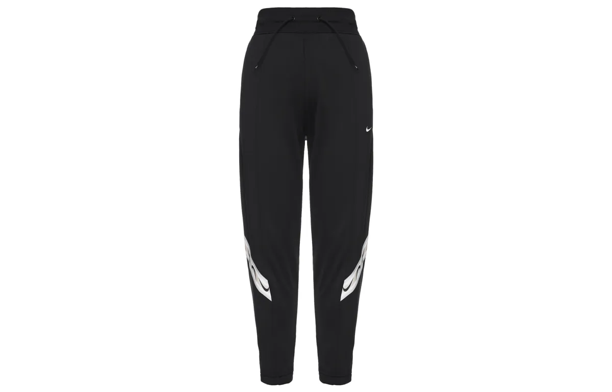 Nike THERMA FIT ONE Color Block Retro Sports Belt With Cone Cut High Rise Ankle Length Fleece Lined Knitted Sweatpants