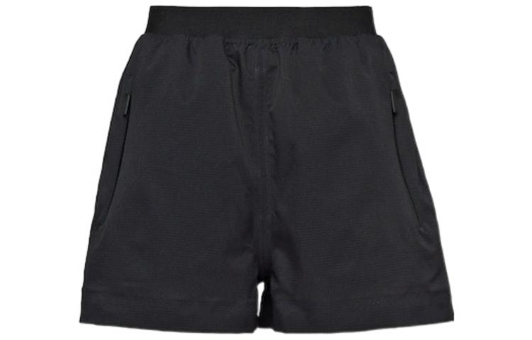 PRADA Prada SS22 Linea Rossa series solid color logo intarsia loose sports casual shorts women's black