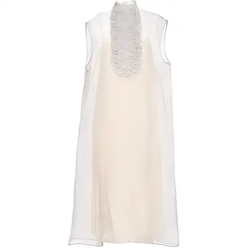 PRADA Sleeveless Dresses Women's Nude Stand Collar Moderate